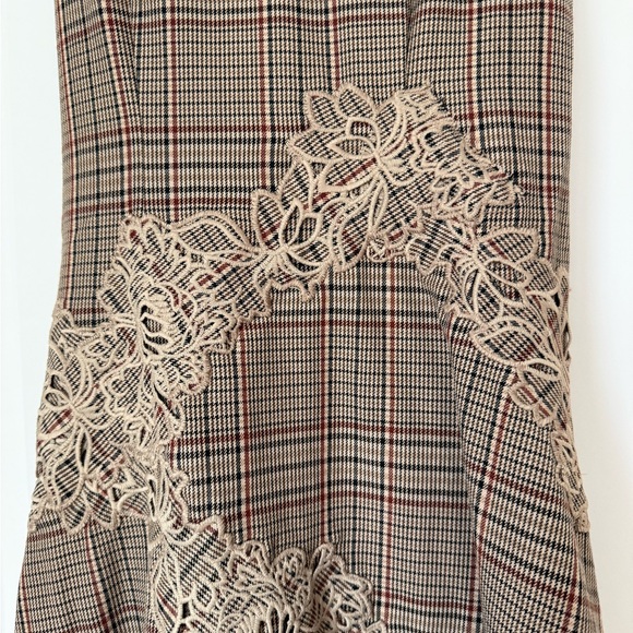 Mare Mare Ruffle Hem Slip Dress Brown Plaid Anthropologie BNWT small - Picture 6 of 9